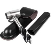 Vtizikl Perceuse à main pour le travail du bois – Mèche hélicoïdale multi-usages avec étui en cuir, outils de survie manuel