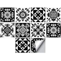 Vtizikl 20 feuilles d'autocollants pour carrelage mural de 15 cm