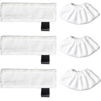 Vtizikl Lot de 6 chiffons de nettoyage de rechange pour aspirateurs Karcher SC2/ SC3/ SC4/ SC5 (3 housses de buse et 3 tampons en microfibre)
