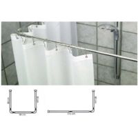 Supporto Tenda Doccia In Acciaio Grigio Bagno 90x90x90 Bastone Asta Telaio Curvo -