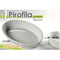 Vtizikl Pirofila Ovale Bianca Teglia Forno Lasagnera 27x18,5x5,5cm In Porcellana 646744 -