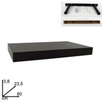 Vtizikl Mensola Da Parete In Legno Mdf 80x23,5x3,8cm Pensile Scaffale A Muro Staffe Nero -