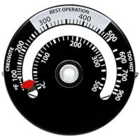 Vtizikl Thermomètre de Poêle Magnétique Thermomètre pour Poêle à Bois Jauge de Thermomètre pour Tuyau de Poêle à Feu pour Tuyau de Cheminée en Bois Indicateur de Température du Four