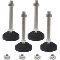 Juego de 4 almohadillas niveladoras giratorias para muebles, niveladores deslizantes ajustables para mesas, sillas, armarios, bancos de trabajo, estantes y soportes.