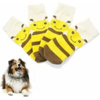 Chaussette pour Chien Botte pour Chien Chaussure pour Chiens Chien Chaussons Chien Chaussettes Chien Chaussures Antidérapant Chien Bottes pour Blessés Pattes Étanche ,abeille 4XL, Ensoleillé