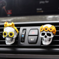 Décorations d'Halloween de parfum de voiture de crâne, accessoires de voiture de crâne pour l'intérieur des femmes, désodorisant de voiture de parfum de voiture drôle