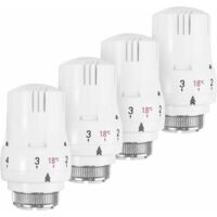 Set di 4 valvole termostatiche per radiatori, valvole termostatiche per radiatori, valvole termostatiche per radiatori, valvole termostatiche per radiatori M30 x 1,5