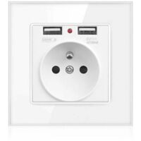 Prise Electrique Murale avec Double USB - Chargeur pour iPhone/Android prise française