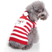 Pet Xmas Pull-Overs - Winter Dog Jumper, Christmas Pattern, Winter Knitted Coat for Small Medium Dogs, Cats and Rabbits, M