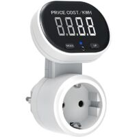 Wattmètre Prise Compteur d'Énergie, Compteur Électrique, Prise Consommation Electrique, Mesure Consommation Electrique pour W, KWh, Price, Cost/KWH, Écran Rotatif 45°, Rétroéclairé, 3680W Max
