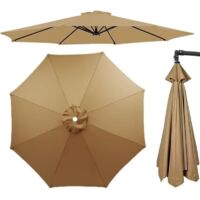 Umbrella Cloth Patio Replacement Canopy, 7ft 9ft 10ft Cover for Garden Pool Yard, Waterproof Outdoor Table Canopy(Red,200cm/7ft 8Ribs)(Black,200cm/7ft 6Ribs)