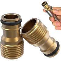 G1/2 Lot de 2 adaptateurs de robinet G1/2", filetage extérieur G1/2", raccord rapide pour tuyau d'arrosage, raccord rapide