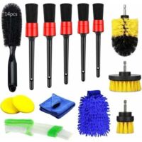 Ensemble de 14 brosses de nettoyage de voiture. Kit de nettoyage de voiture professionnel. Brosses de nettoyage de voiture. Kit de nettoyage intérieur de voiture.