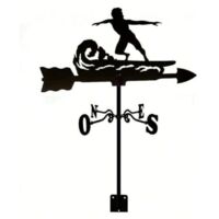 Girouette de surf pour jardin extérieur, support métallique en fer forgé