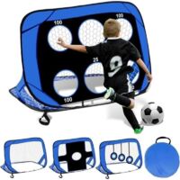 But de Foot Enfant Exterieur vec Sac Porté, 4 en 1 Pop Up Pliable Cage de Foot Portable Cage de Foot Enfant Exterieur