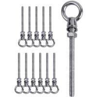 12 PCs Boulon à œil , Boulon à œil M8 x 80mm , Anneau de levage M8, Boulon à œil en acier inoxydable 304 , Crochet à visser Boulon à œil M8