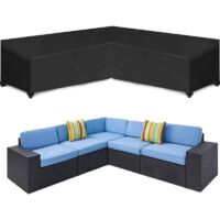 Housse de canapé d'angle - 215x215x87 cm - noir - Housse de canapé de jardin - Housse de mobilier de jardin - Imperméable - Anti-poussière - Résistante aux UV