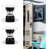 2pcs Loquets de Porte Magnétiques pour Camping-Car, Arret de Porte Camping Car avec Bandes et Vis, Accessoires de Camping-Car pour Remorque, Camping-Car, Porte à Bagages (Noir)