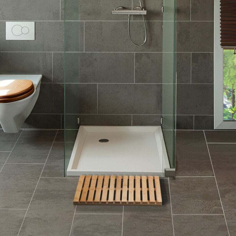 COSTWAY Caillebotis Douche Antidérapant HIPS – Tapis Baignoire 34x55 Cm Blanc, Anti-Moisissure & Facile à Nettoyer