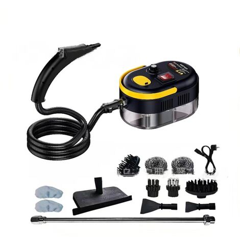 Nettoyeur vapeur haute pression portable haute température 1 500 W pour joints, carrelage, voiture, cuisine et salle de bain (ensemble de luxe 13 pièces) - Blanc (1/4)