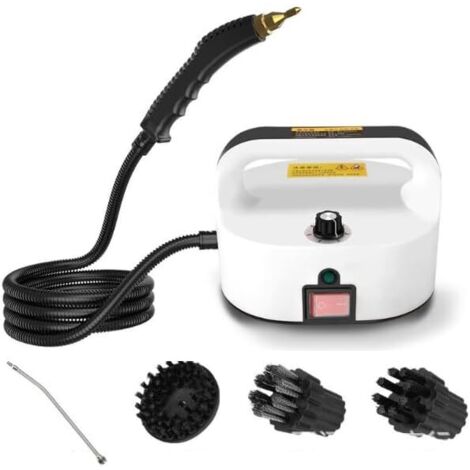 Nettoyeur vapeur 2500 W pour canapé, sans réservoir d'eau, tuyau d'aspiration de 1,1 m, 3 têtes de brosse réglables sur 6 niveaux, chauffage rapide en 10 secondes-- noir (1/4)