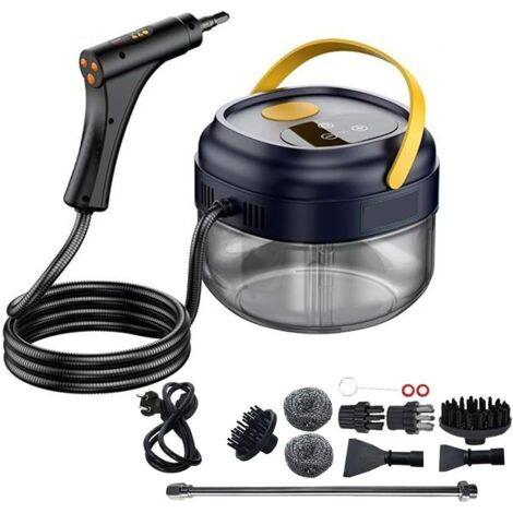 Nettoyeur Vapeur Portatif, 1800W Steam Cleaner pour La Maison 1700ML Réservoir d'eau pour Fenêtres Cuisine Sol 105℃/221℉- noir (1/4)