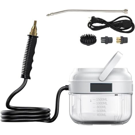 Nettoyeur Vapeur Portatif, 1800W Steam Cleaner pour La Maison 1700ML Réservoir d'eau pour Fenêtres Cuisine Sol 105℃/221℉- - Blanc (1/4)