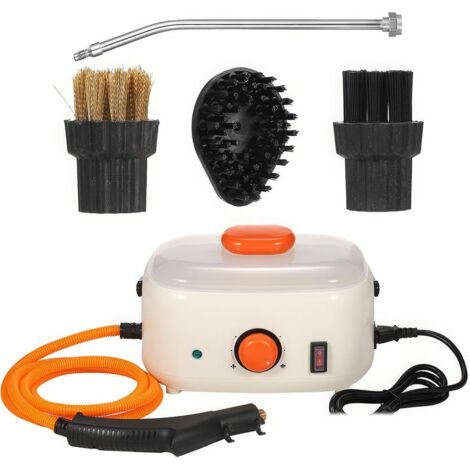 Générique Nettoyeur Vapeur Portatif, Vapeur Haute Pression 2500 W, Grand Réservoir Deau 1500 ML, 6 Niveaux De Vapeur Réglables, Tête De Brosse De Nettoyage Multi-scènes (- Blanc） (1/4)