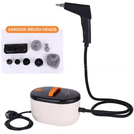 Nettoyeur vapeur portatif à six vitesses, nettoyeur vapeur domestique 2500 W, réservoir d'eau 1200 ml, adapté aux fenêtres, à la cuisine et aux sols, rouge (1/3)