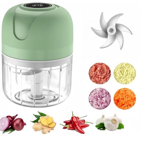 Robot de cuisine électriqu,Mini hachoir à ail électrique,250 ml aliments de cuisine portables sans fil,pour ail, légumes, fruits, oignons, viande, salades, aliments pour bébés, condiments