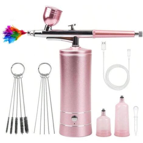 Kit Aérographe, Kit Aérographe Sans Fil, Aerographe, Aérographe Sans Fil, Avec Chargement Usb, Pour Maquillage, Artisanat, Gâteau, Tatouage, Modèle, Décoration D'ongles (1/2)