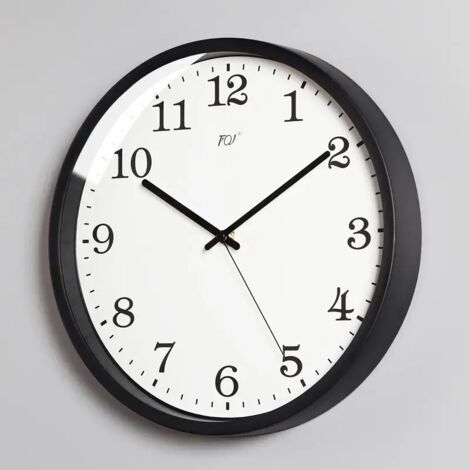 Horloge murale à ondes radio, calendrier d'horloge de salon, horloge murale à suspendre, horloge à quartz créative moderne--10 pouces (25.5 cm) (1/4)