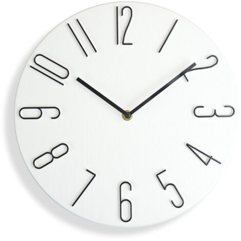 Horloge murale à ondes radio, calendrier d'horloge de salon, horloge murale à suspendre, horloge à quartz créative moderne--12 pouces (30 cm) (1/4)