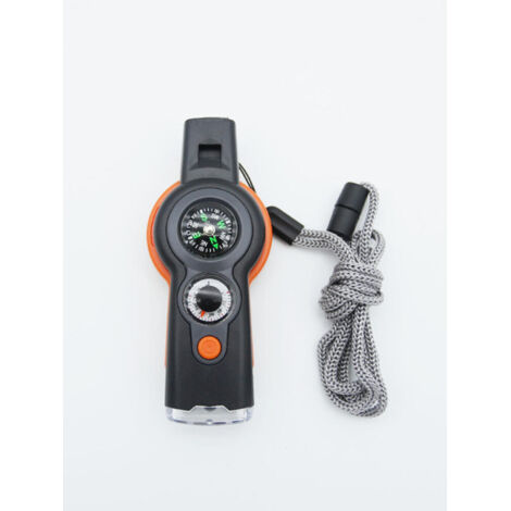 Thermomètre à alimentation directe, réflecteur, sifflet multifonction 7 en 1, sifflet de survie en plein air, sifflet 7 en 1 (1/4)