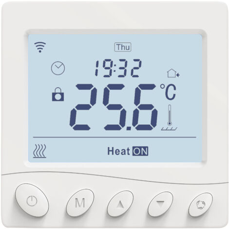 Thermostat Connecté WiFi Chauffage Plancher chauffant à eau, Calendrier et Télécommande sans Hub, Compatible avec Alexa, Google Home 16A,Blanc (1/4)