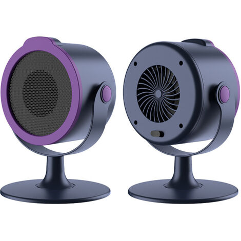 Chauffage Électrique Portable 800W Chauffage D'Appoint PTC Chauffage Température Constante Automatique pour Bureau Maison Prise EU-(violet grisâtre)