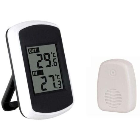 Thermomètre intérieur/extérieur sans fil, transmission de 100 mètres, mesure de précision, écran LCD numérique clair pour le bureau à domicile XXW (1/4)