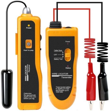 Localisateur de câbles souterrains, traqueur de câbles F02 pour la localisation de câbles, testeur de câbles de clôture pour chiens, jusqu'à 2 à 3 pieds de profondeur et 1 000 pieds de longueur XXW