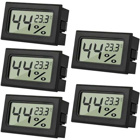 Mini thermomètre et hygromètre d'intérieur numérique LCD, 5 pièces, pour reptiles, pour bureau, cuisine, incubateur, serre XXW (1/4)