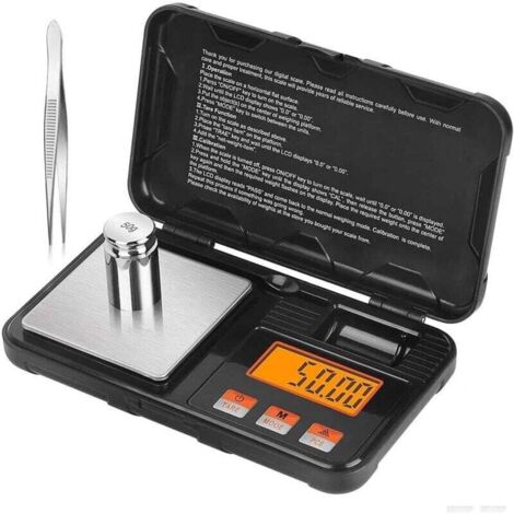 Mini balance électronique portable 200 g/0,01 g, balance alimentaire avec poids d'étalonnage, pincettes et tare haute précision XXW