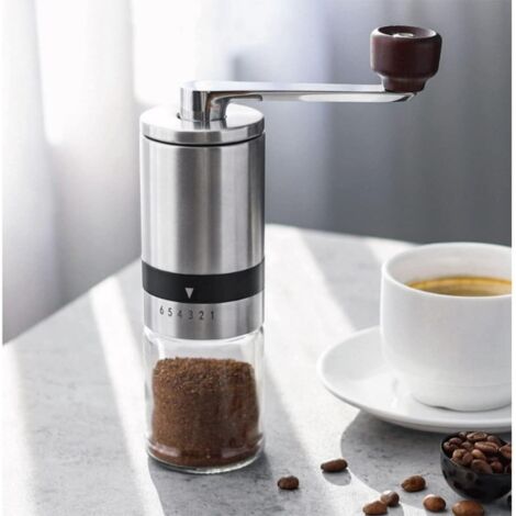 Moulin à Café Manuel,avec Grossièreté Réglable Externe à 6 niveaux,Moulin Portable pour Les Voyages à Domicile (1/5)