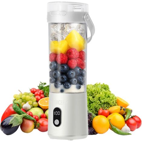 Presse-agrumes électrique multifonctionnel Portable de 600ML, presse-agrumes domestique à glace concassée, Rechargeable par USB, pour l'extérieur, Machine à jus de fruits (1/5)