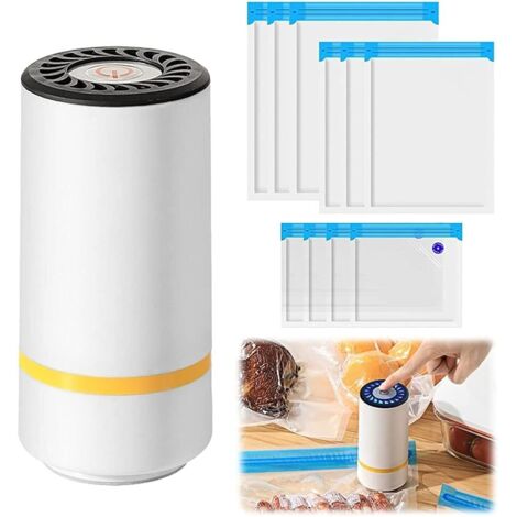Machine Sous Vide Alimentaire, Mini machine à emballer sous vide, Appareil de Mise Sous Vide la Cuisine avec 10 Sacs sous Vide
