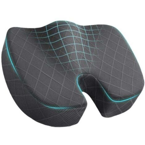 Coussin orthopédique et ergonomique pour le coccyx – Coussin en mousse à mémoire de forme pour chaise de bureau, voiture, fauteuil roulant, canapé, gris XXW (1/4)