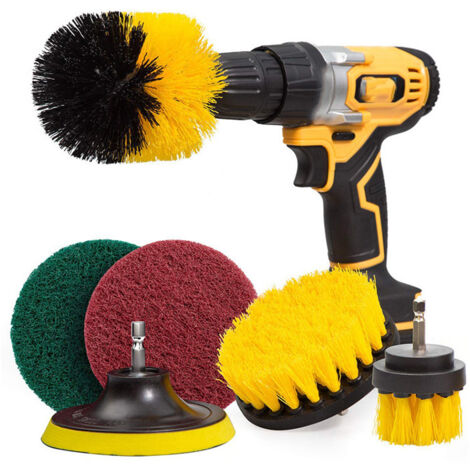 6Pièces Brosse de Nettoyage Perceuse Électrique - Épurateur électrique pour Brosse de Nettoyage pour le Nettoyage de Salles de Bains, Dalles de Piscine, Briques, Céramique (Perceuse Non Incluse) (1/4)