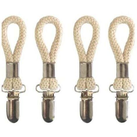 Pince à serviette, lot de 5 porte-serviettes, crochet à serviette en métal, pinces à torchons multifonctions pour cuisine, salle de bain, pince en coton tressé avec pince en métal (1/4)