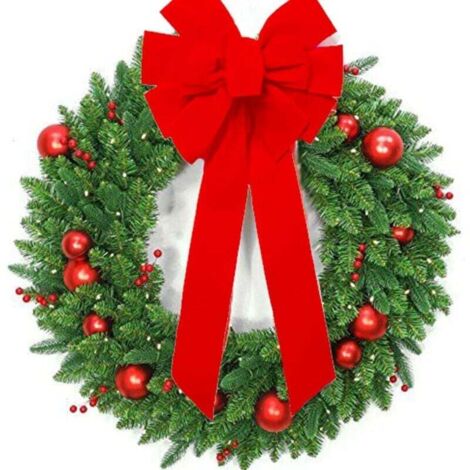 Lot De 12 Nœuds De Noël Rouges En Velours Pour Couronne