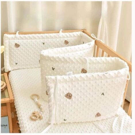 Tour de lit bébé respirant 140x28cm – Lavable – Protection barreaux pour sécurité – Matière polyester – Poids 400g - 140x28c
