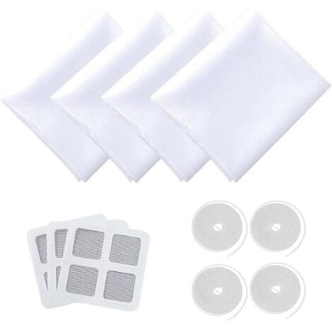 Lot de 4 moustiquaires pour fenêtre - Moustiquaire - Moustiquaire universelle - Avec 4 roulettes blanches autocollantes 130 x 150 cm (1/4)