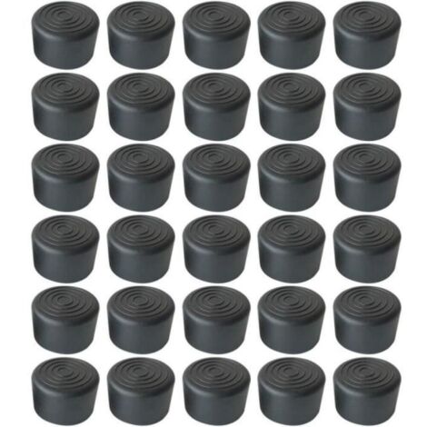 Lot de 100 embouts en caoutchouc pour pieds de meubles - Forme ronde - Protection du sol de chaise, canapé - Antidérapant - 25 mm (1/4)